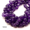 Natural Light Amethyst Smooth Round Beads Size 10mm 12mm 15.5" Strand