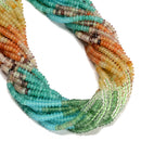 04 Multi-color Gemstone Smooth Rondelle Beads Size 2x4mm 15.5'' Strand