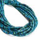 Turquoise Blue Sea Sediment Jasper Heishi Rondelle Discs Beads Size 2x4mm 15.5'' Strand
