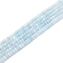 Light Aquamarine Color Dyed Jade Smooth Rondelle Beads Size 5x8mm 15.5'' Strand