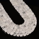 Natural Clear Quartz Smooth Cube Beads Size 8-9mm 15.5'' Strand