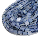 Natural Blue Kyanite Square Slice Beads Size 11-12mm 15.5'' Strand