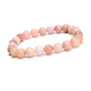 Pink Opal Smooth Round Beaded Bracelet 6mm 8mm 10mm 7.5'' Length 3 PCS Per Set