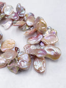 Fresh Water Pearl Beige Purple Keshi Corn Flake Petals Beads 18-23mm 15.5" Strand