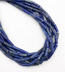 Natural Lapis Smooth Cylinder Tube Beads Size 4x13mm 15.5'' Strand