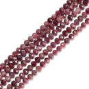 Natural Red Tourmaline Faceted Round Beads Size 4mm 5mm 15.5'' Strand