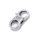 925 Sterling Silver Anti-Silver Double Circle Clasp Size 9x16mm 2 Pcs Per Bag