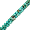 Blue Green Magnesite Turquoise Faceted Cube Beads Size 5-6mm 7-8mm 15.5'' Strand