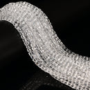 Clear Crystal Glass Faceted Rubik's Cube Beads Size 4mm 15.5'' Strand