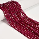 Grade A Natural Ruby Micro Faceted Round Beads Size 6mm 15.5'' Strand