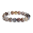 Botswana Agate Smooth Round Beaded Bracelet 6mm 8mm 10mm 7.5'' Length 3 PCS/Set