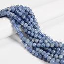 Natural Light Blue Kyanite Smooth Round Beads Size 6mm 8mm 10mm 15.5'' Strand