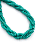 Dyed Howlite Turquoise Smooth Rondelle Shape Beads Size 3x6.5mm 15.5" Std