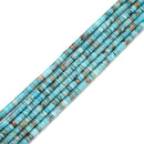 Grade AA Natural Genuine Blue Turquoise Heishi Disc Beads Size 2x2mm 15.5'' Strd