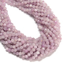 Natural Kunzite Faceted Round Beads Size 4mm 5mm 15.5" Strand