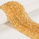 Natural Citrine Faceted Rice Shape Beads Size 6x8mm 15.5 Strand