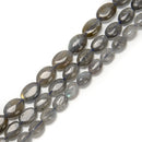 Natural Gray Labradorite Smooth Oval Beads 8x10mm 8x12mm 10x14mm 15.5'' Strand