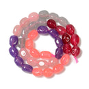 03 Multi-color Dyed Jade Pebble Nugget Beads Size 8x10mm 15.5'' Strand