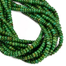 Dark Green Turquoise Smooth Rondelle Beads Size 4x6mm 5x8mm 15.5'' Strand