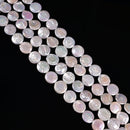 Natural White Fresh Water Pearl Coin Shape Beads Size 16-17mm 15.5'' Strand