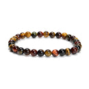 Multi Color Tiger Eye Round Beaded Bracelet 6mm 8mm 10mm 7.5'' Length 3 PCS/Set