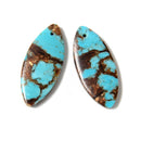 Bronzite Turquoise Pendant Earrings Size 18x42mm Sold Per Pair