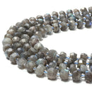 Labradorite Irregular Faceted Rondelle Beads Size 6-7mm x10-11mm 15.5'' Strand