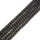 Natural Black Lava Rock Stone Rondelle Beads Size 4x6mm 5x8mm 15.5'' Strand