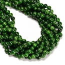 Grade AAA High Quality Natural Diopside Smooth Round Beads 7mm 8mm 15.5'' Strand