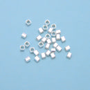 925 Sterling Silver Cube Beads Size 2mm 40 Pieces Per Bag