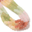 07-Multi-color Dyed Jade Smooth Rondelle Beads Size 5x8mm 15.5'' Strand