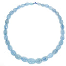 Translucent Aquamarine Faceted Graduated Pebble Nugget Size 10mm-18mm 18"Strd