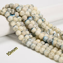 Natural Blue Ice (Nakaurite) Smooth Round Beads Size 6mm 8mm 10mm 15.5'' Strand