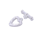 925 Sterling Silver Heart & T Clasp Size 10x14mm 2 Sets Per Bag