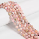 Natural Pink Opal Prism Cut Double Point Beads Size 6mm 15.5'' Strand