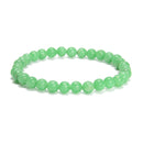 Green Jadeite Jade Smooth Round Beads Bracelet 6mm 8mm 10mm 7.5''Length 3PCS/Set