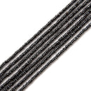 Gray Hematite Faceted Rondelle Beads Size 1x2mm 15.5'' Strand