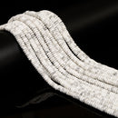 Natural White Howlite Smooth Rondelle Beads Size 2x6mm 15.5" Strand