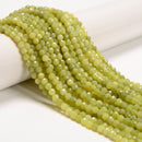 Natural Green Jade Faceted Round Beads Size 5mm 15.5'' Strand