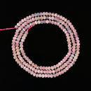 Gradient Natural Morganite Faceted Rondelle Beads Size 2x3mm 15.5'' Strand