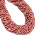 Grade A Natural Rhodochrosite Faceted Round Beads Size 3mm 15.5" Strand