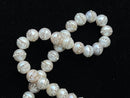 Fresh Water Pearl with Rhinestone Stripe Beads Size 10-11mm 15.5" Strand