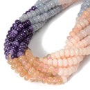 04-Multi-color Gemstone Smooth Rondelle Beads Size 5x8mm 15.5'' Strand
