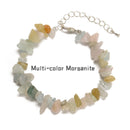 03-Mixed Gemstone Chips Bracelet Silver Plated Clasp Size 5-8mm 7''-8.5" Length