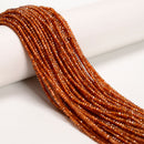 Natural Hessonite Orange Garnet Faceted Rondelle Beads Size 1.5x2mm 15.5''Strand