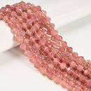 Natural Red Strawberry Quartz Faceted Diamond Cut Round Beads 8mm 15.5'' Strand