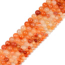 Natural Carnelian Smooth Round Beads Size 6mm 8mm 10mm 15.5'' Strand