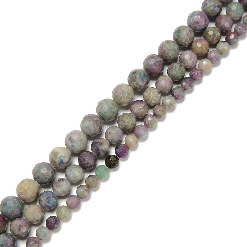 Natural Ruby in Kyanite Faceted Round Beads Size 6mm 8mm 9.5-10mm 15.5'' Strand