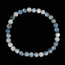 Multi Blue Aquamarine Smooth Round Beads Bracelet Size 6mm 7.5'' Length