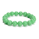 Green Jadeite Jade Smooth Round Beads Bracelet 6mm 8mm 10mm 7.5''Length 3PCS/Set